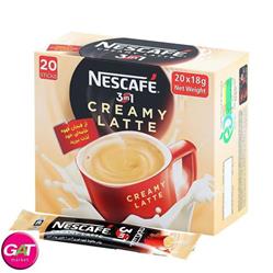 نسکافه پک 20 عددی پودر قهوه فوری creamy latte