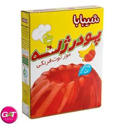 شیبابا پودر ژله 100 گرمی موز توت فرنگی